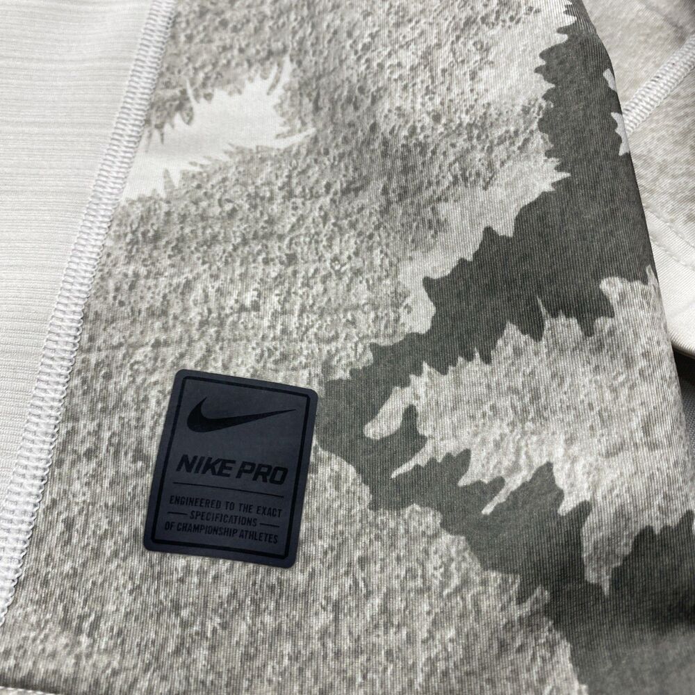 Nike Pro Hyperwarm Fitted Long Sleeve Shirt Men’s Small White Grey Camo - Picture 5 of 10